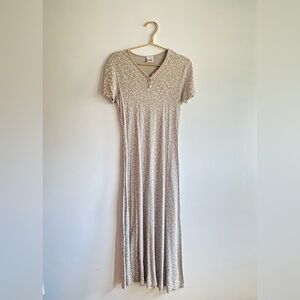 Y2k Oui Collection Beige Floral Maxi Dress